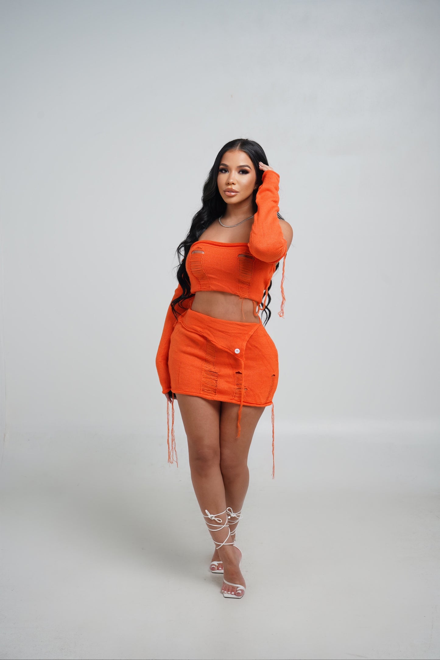 Hanna Skirt Set - Orange